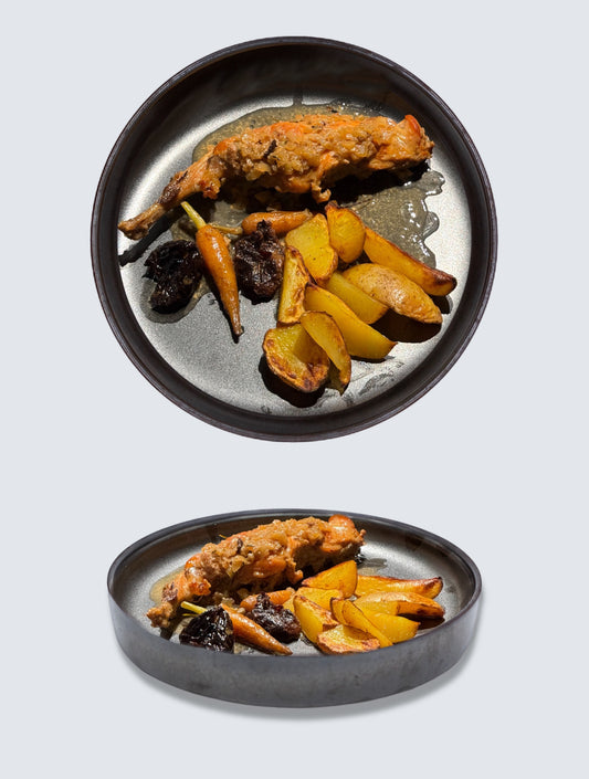 Kaninchenbraten in Gemüsesoße